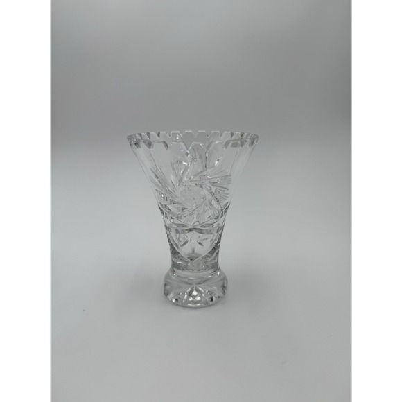 Vintage Led Cut Crystal Bud Vase 6" Inch Tall Scalloped Edge - Picture 1 of 9